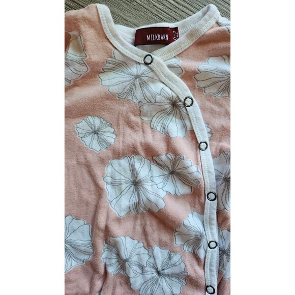 Milkbarn pink flower pjs 0-3m outfit - Picture 2 of 2